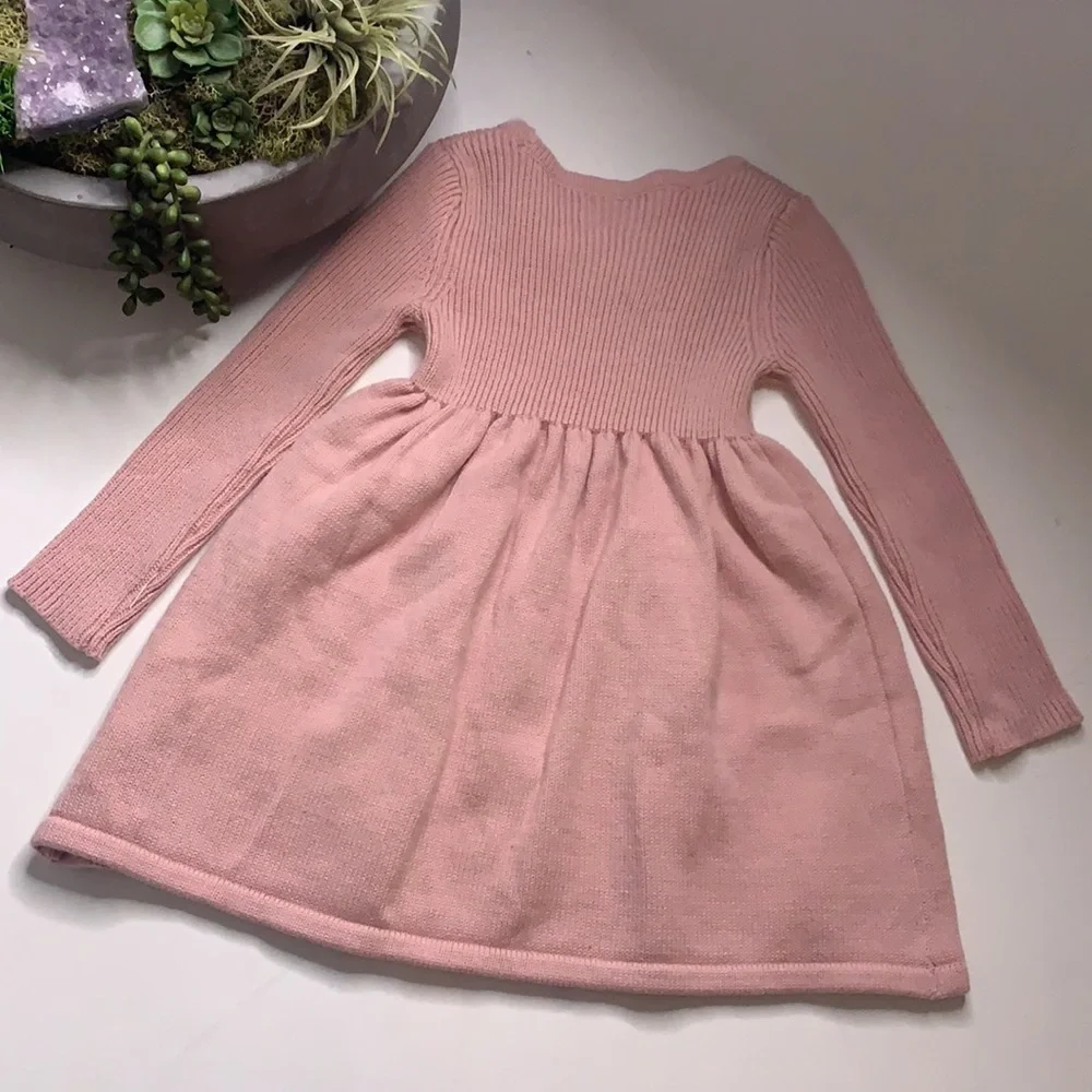 NWOT ASPEN KIDS Pink majestic unicorn animal embroidered knit dress 2T